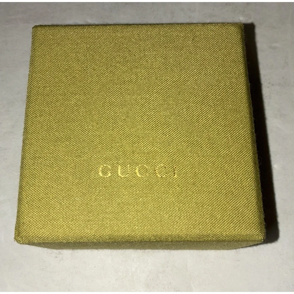 Gucci Gift Box Green Fabric Purple Interior Ring Jewelry Small 3x3x2.25